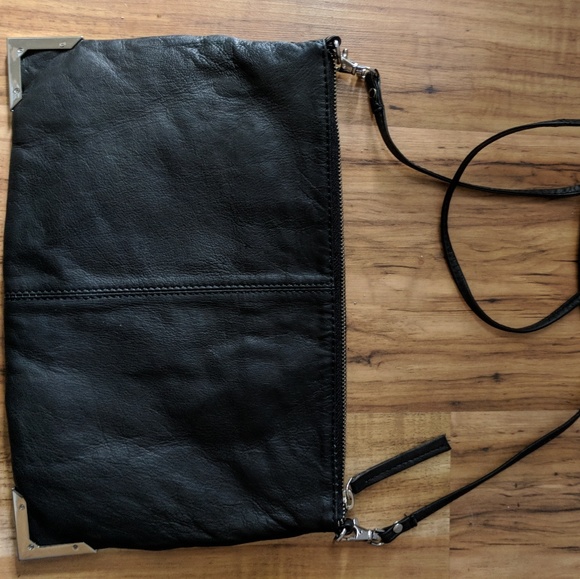 Black Quilted Crossbody Clutch Bag by Topshop - Picture 2 of 3